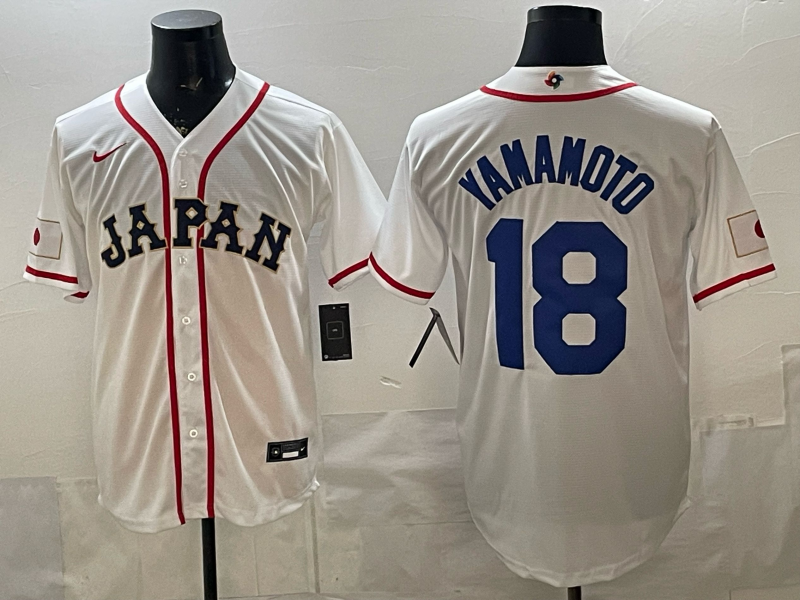 Men 2026 World Cub USA #18 Yamamoto white Nike MLB Jersey 003->more jerseys->MLB Jersey